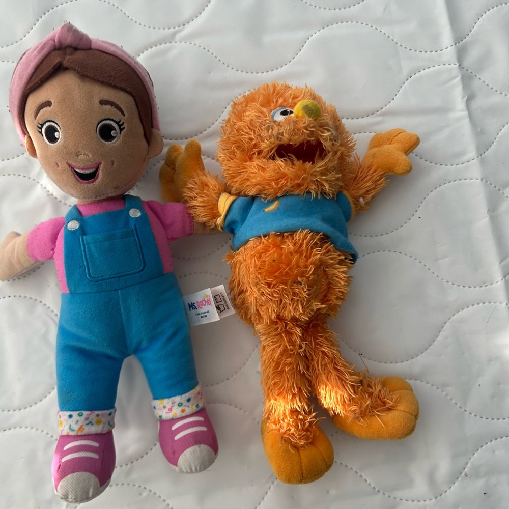 Rachel Pink and Blue Doll with Orange Furry Friend